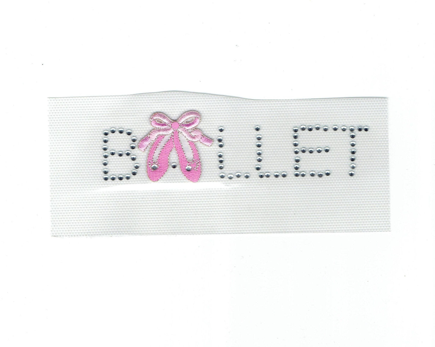 Rhinestone Ballet Pink Slippers Iron on Patch Transfer