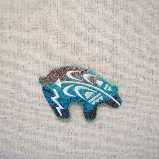 Bear - Southwest Tribal design - Iron on Applique - Embroidered Patch - 697070-A