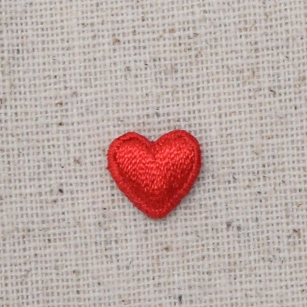 Mini - SET 10 PIECES - Valentine Red Heart - Iron-on Applique - Embroidered Patch  - 20396A
