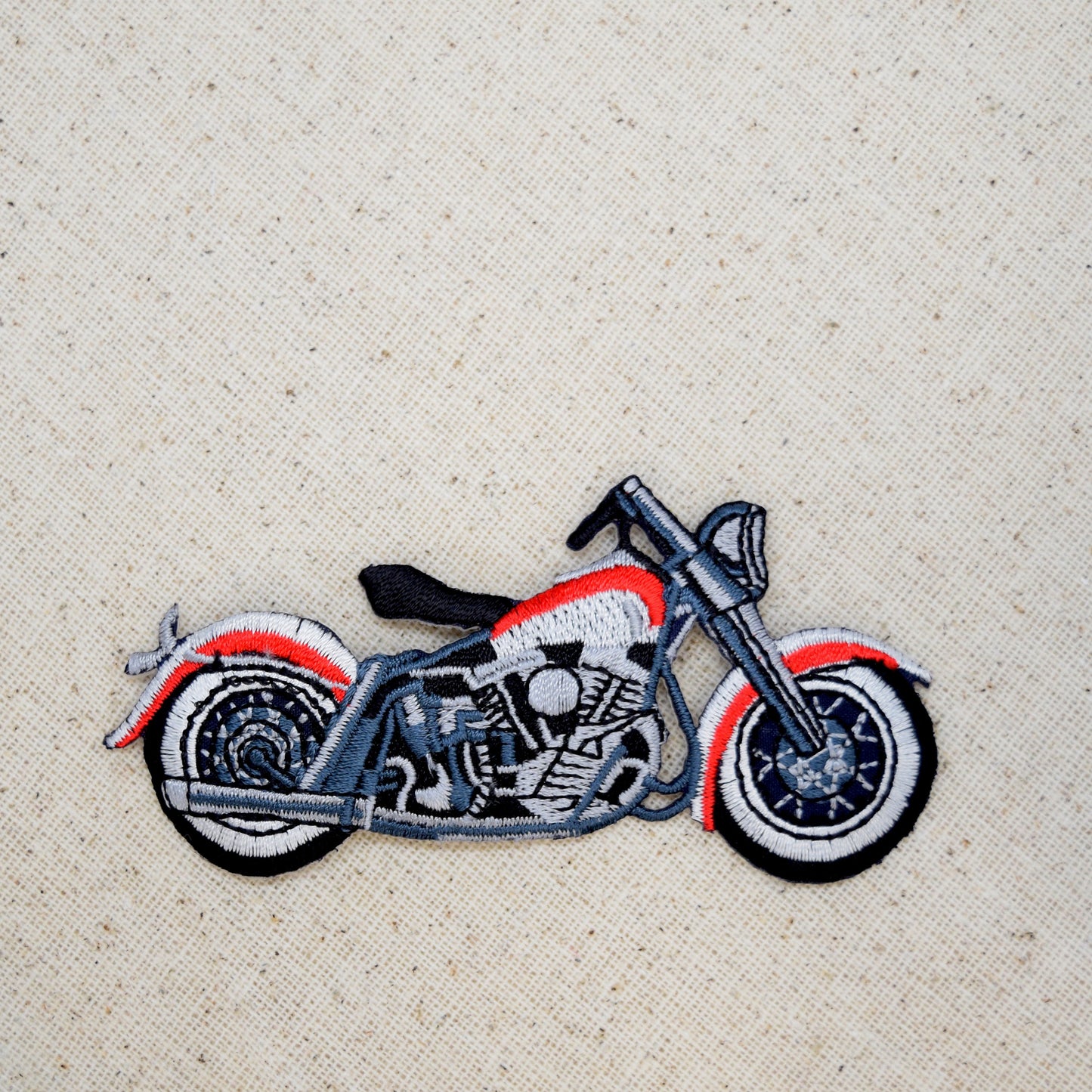 Black/Red/Gray - Motorcycle - Iron on Applique - Embroidered Patch - AP-511005