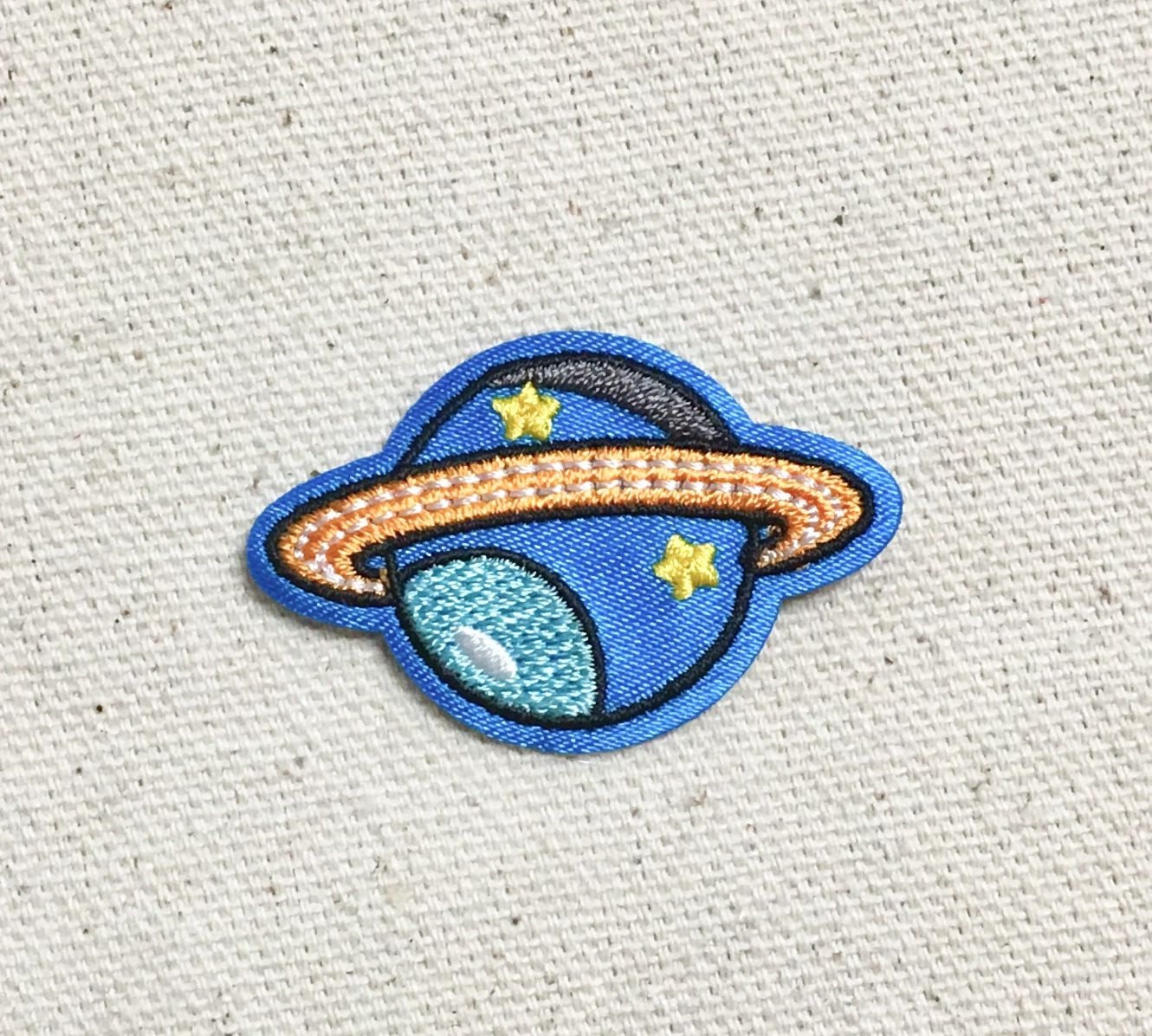 Saturn - Rings/Stars - Space/Planet - Iron on Applique - Embroidered Patch -  1519141-A