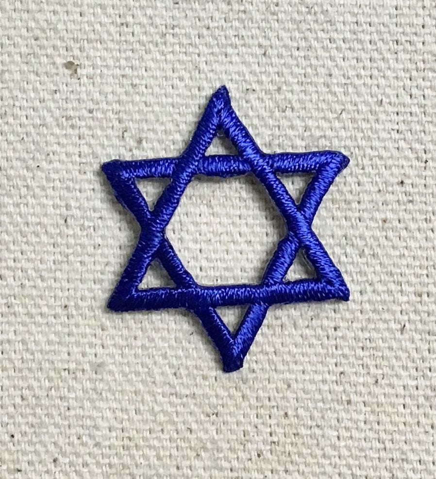 Small - Royal Blue - Star of David - Iron on Applique - Embroidered Patch - 695730-F