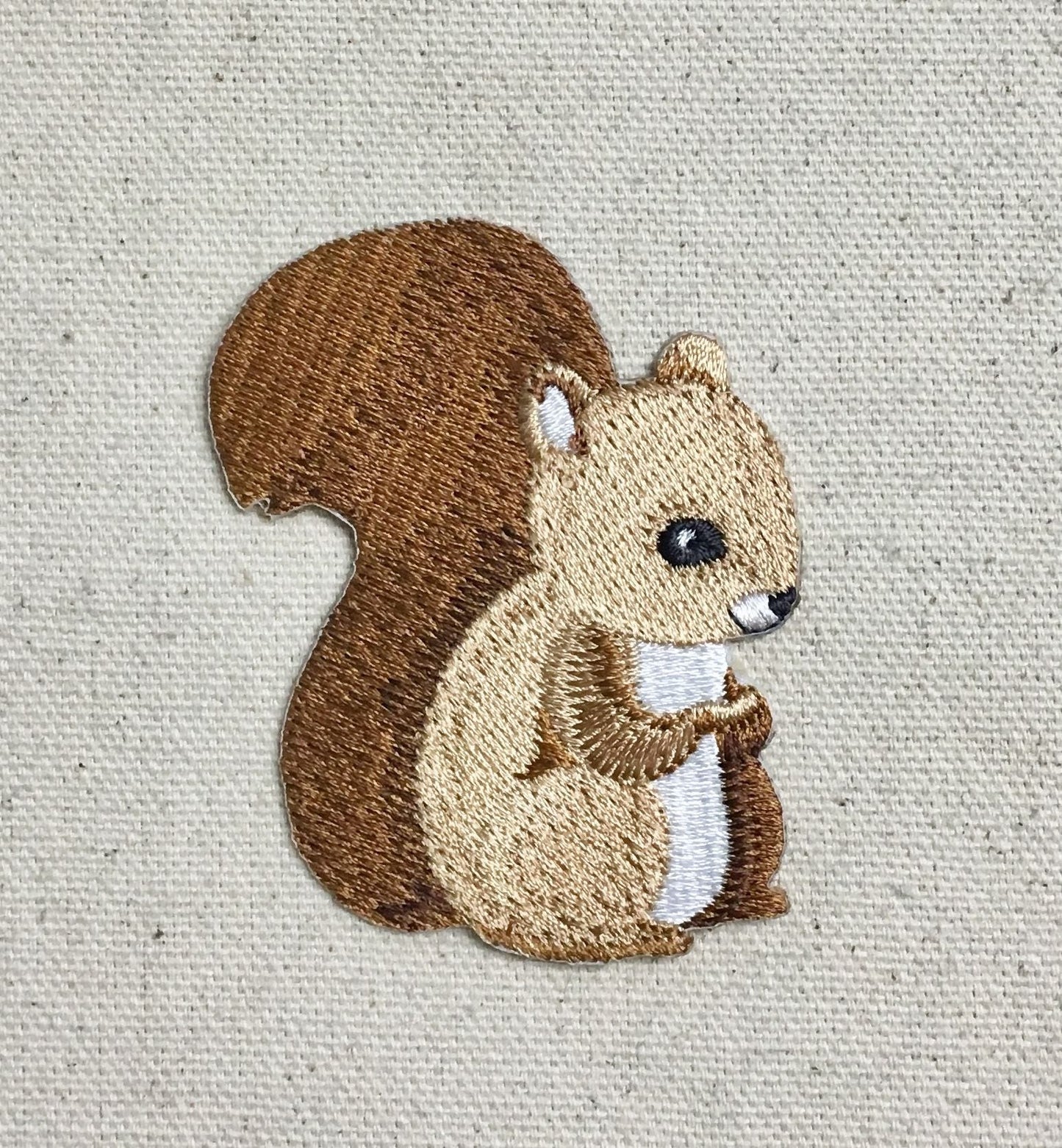 Baby Squirrel - Brown - Facing Right - Embroidered Patch - Iron on Applique - 697257-B