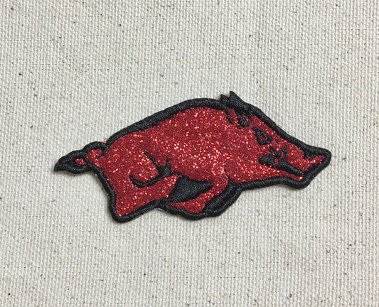 Razorback Hog 3", Custom Colors, Glitter or Twill, Embroidered, Iron on Patch