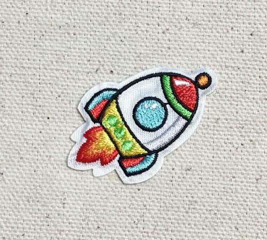 Rocketship - Space Rocket - Iron on Applique - Embroidered Patch -  1519142-A