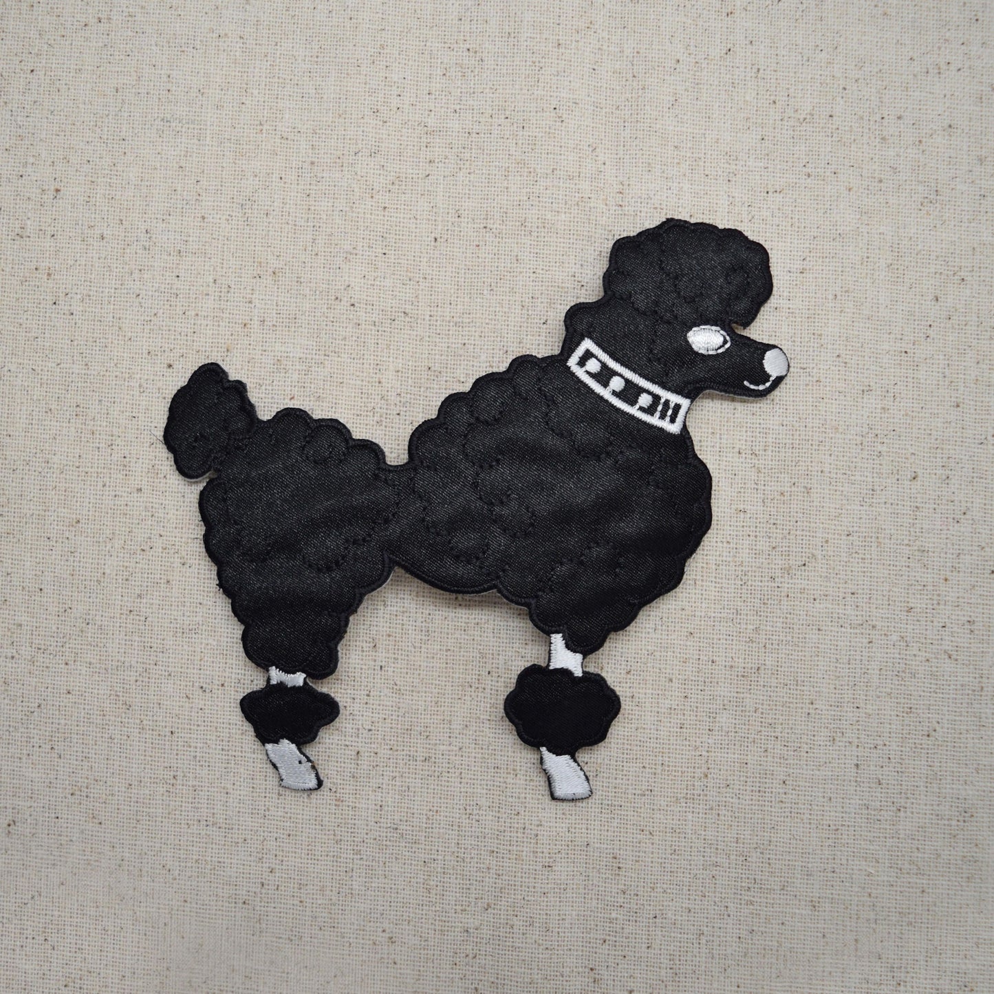 3 Sizes - Black Poodle - Facing Right - Iron on Applique - Embroidered Patch