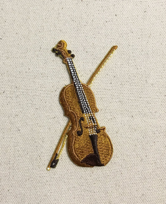 Violin/Fiddle - Musical Instrument - Iron on Applique - Embroidered Patch - 697339-A