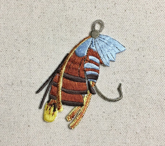 3" Fishing Fly - Lure/Bait - Angling - Iron on Applique - Embroidered Patch - 697327-A