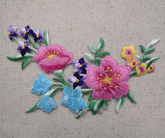 Floral Arrangement - Bunch of Flowers - Iron on Applique - Embroidered Patch - 611519-C