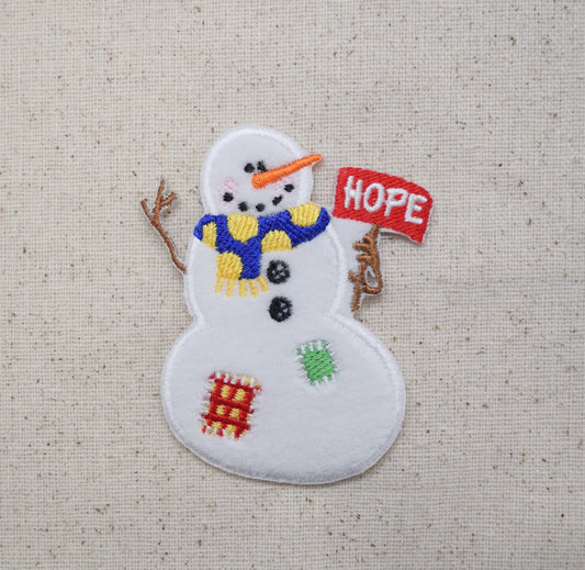 Snowman - Hope Sign - Iron on Applique -Embroidered Patch - 697165-AS