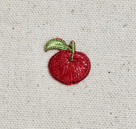 Mini/Small - Red Apple - Fruit/Food - Iron on Applique - Embroidered Patch - 154609-A
