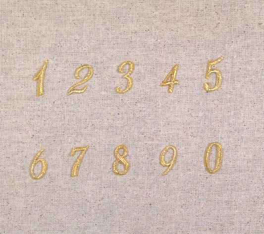 1" Script Numbers - Metallic Gold