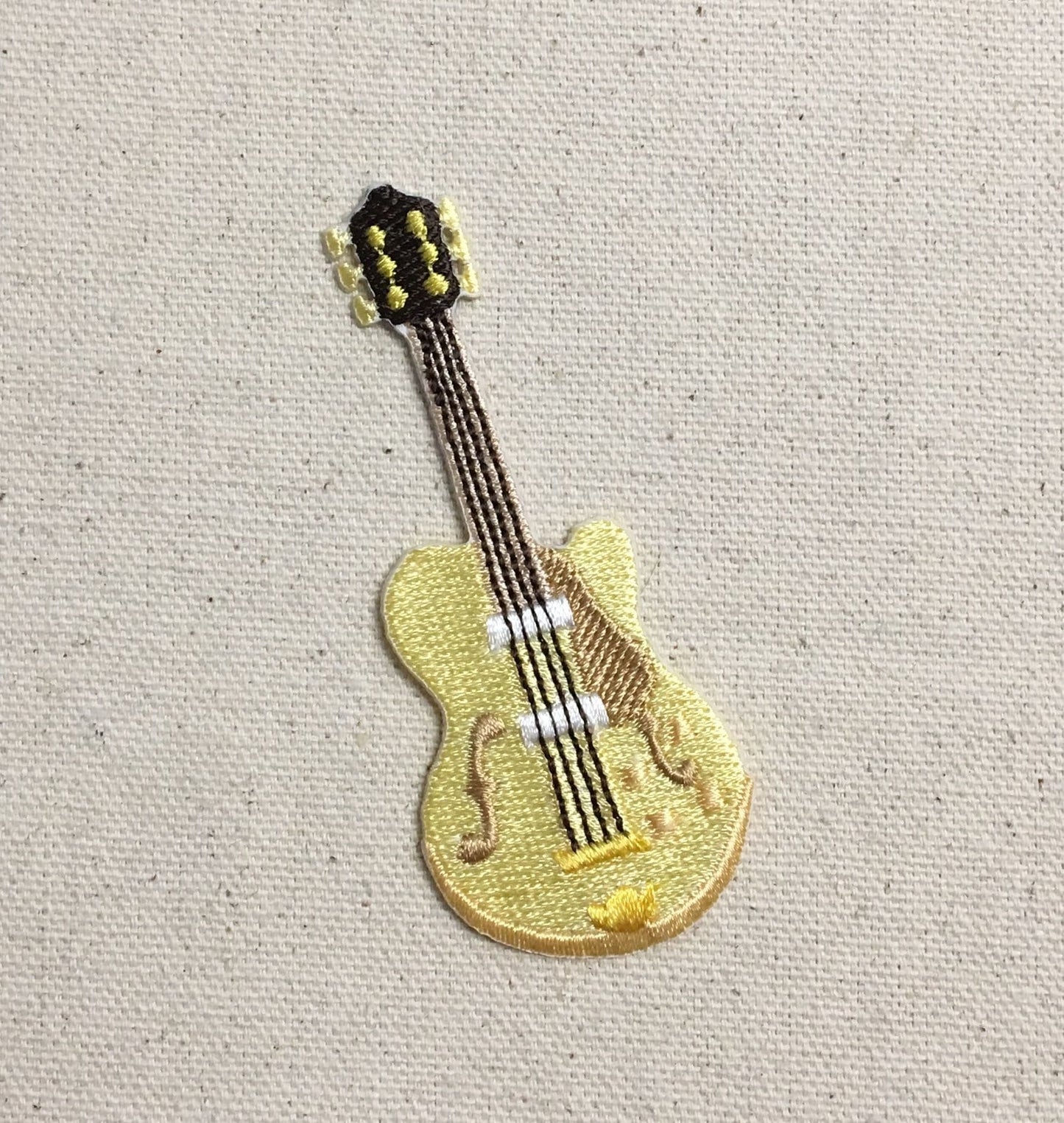 Electric Guitar - Blonde/Tan - Music - Iron on Applique - Embroidered Patch - 697343-A