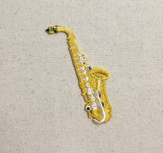 Saxophone - Musical Instrument - Iron on Applique - Embroidered Patch - 697341-A