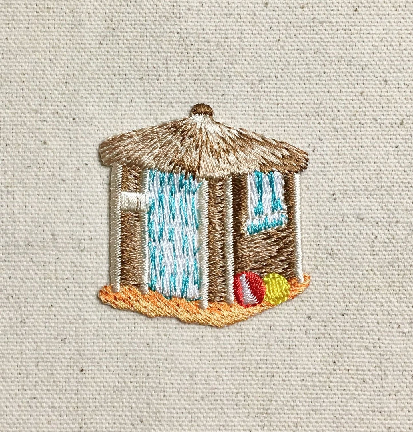 Tiki Hut - Beach Balls - Tropical/Surf - Iron on Applique - Embroidered Patch - 1126839-A