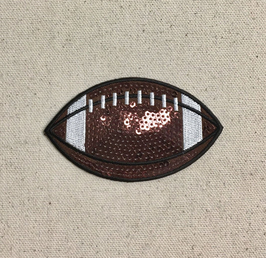 3" Sequin - Football - Iron on Applique - Embroidered Patch - 1143986-A