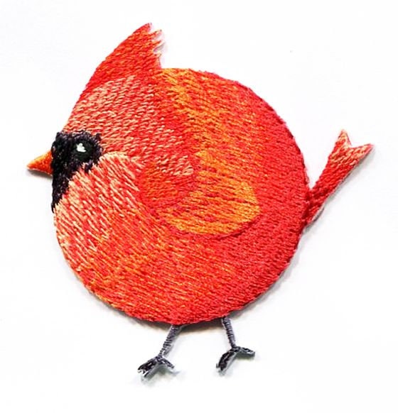 Chubby Cardinal - Red Bird - Spring/Nature - Iron on Applique/Embroidered Patch - 697355-A