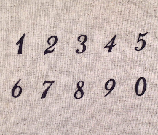 1" Script Numbers - Black