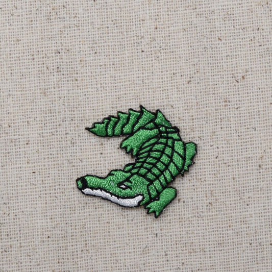 Green Alligator - Small - Iron on Applique - Embroidered Patch - 20125A