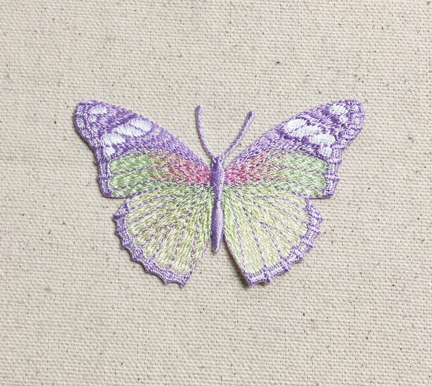 Butterfly - Pastel Colors - Lavender/Yellow - Embroidered Patch - Iron on Applique - 240155-B