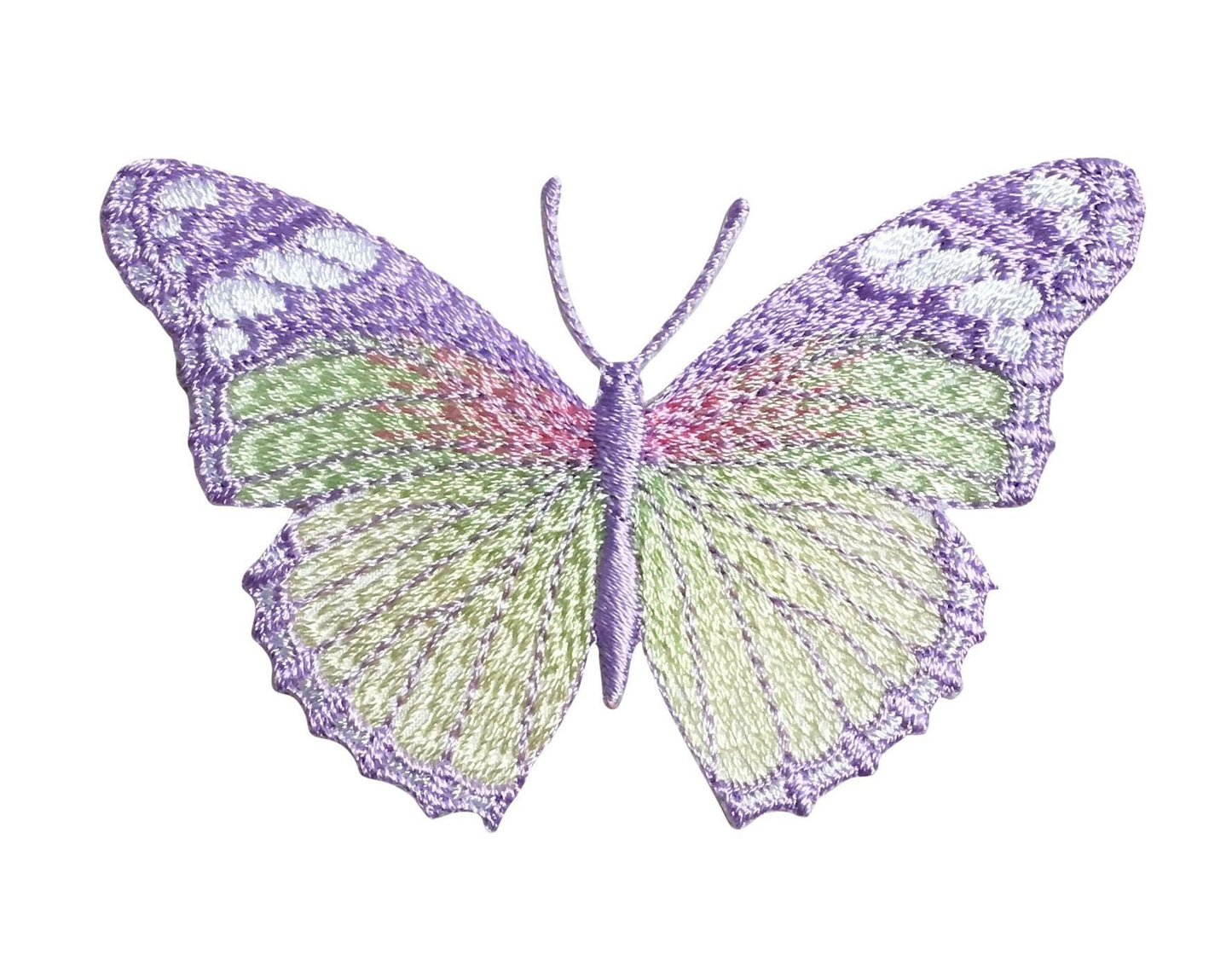 Butterfly - Pastel Colors - Lavender/Yellow - Embroidered Patch - Iron on Applique - 240155-B