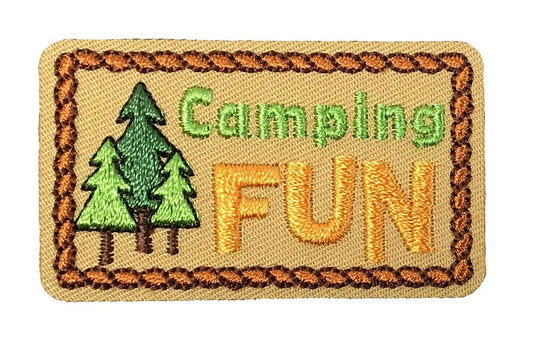 Camping Fun - Badge - Forest/Nature/Wilderness - Embroidered Iron on Patch