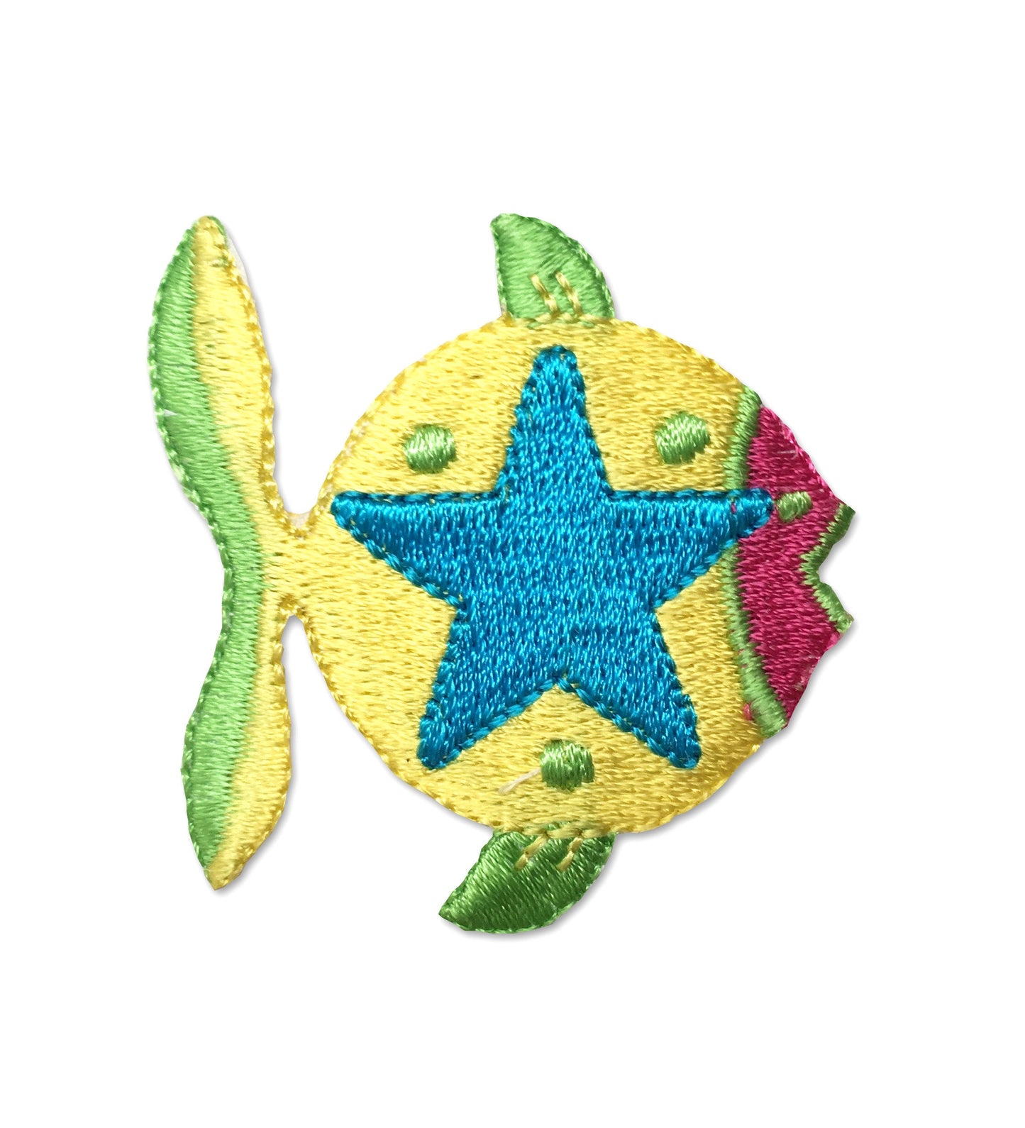 Colorful Fish - Yellow/Green/Blue/Pink - Iron on Applique - Embroidered Patch - 640755-A