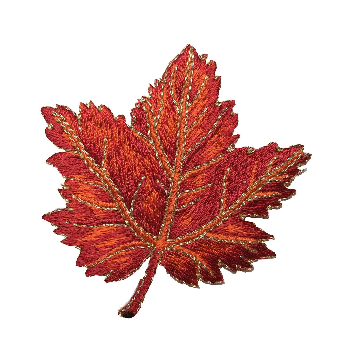 Tree Leaf - Fall - Maple Leaves - Rust Orange - Embroidered Patch - Iron on Applique - 1123949-C