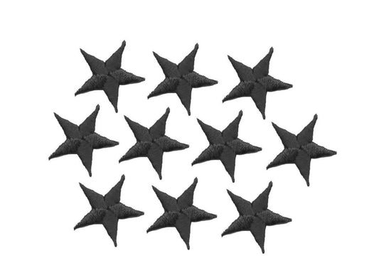 Black Stars - 1-5/8" - Pack of 10 Pieces - Iron on Applique -150034-02