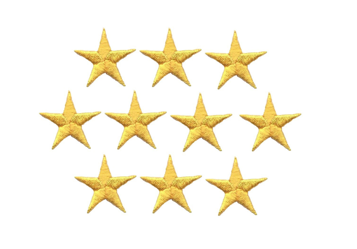 Yellow Stars - 1-1/4" - Pack of 10 Pieces - Iron on Applique -150033-14