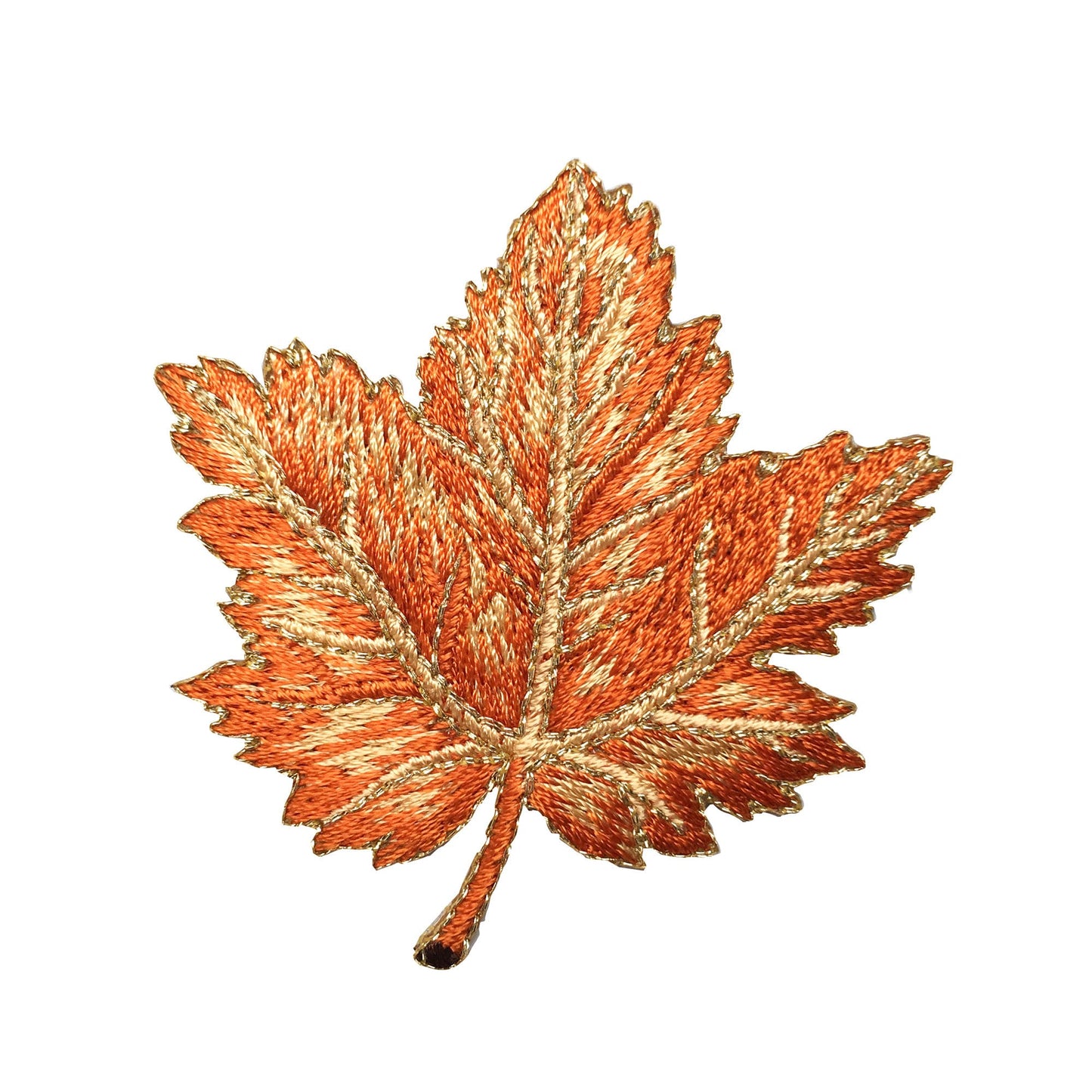 Tree Leaf - Fall - Maple Leaves - Tan/Gold - Embroidered Patch - Iron on Applique - 1123949-D