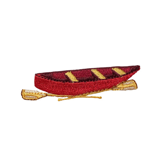 Red Canoe - Canoeing - Iron on Applique - Embroidered Patch