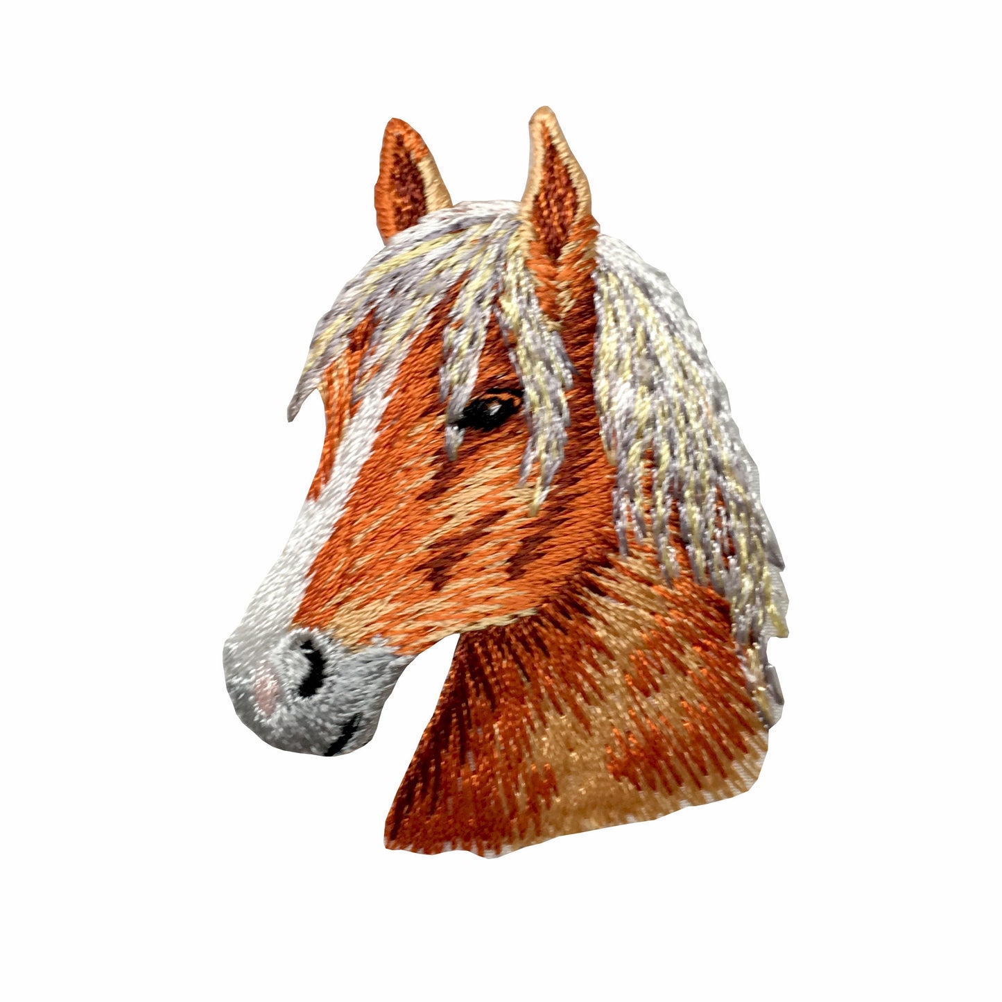 Chestnut Horse Head - Facing Left - Embroidered Patch - Iron on Applique