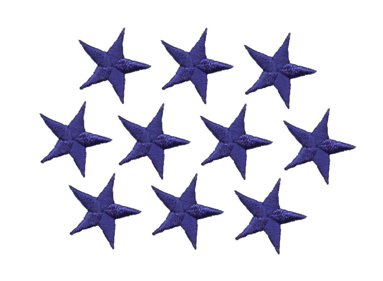 Royal Blue Stars - 7/8" - Pack of 10 Pieces - Iron on Applique -150032-10