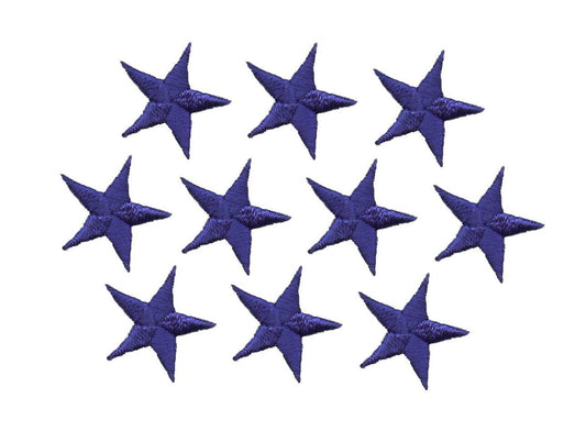 Royal Blue Stars - 2-3/8" - Pack of 10 Pieces - Iron on Applique -150036-10