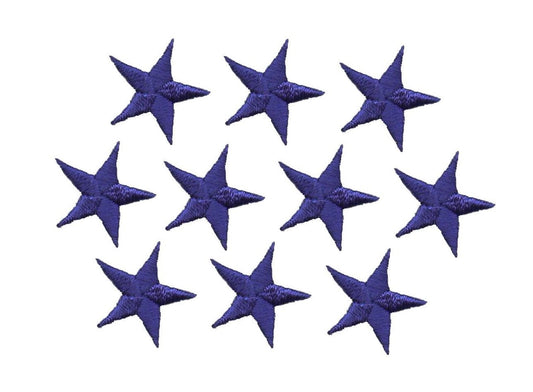 Royal Blue Stars - 1-5/8" - Pack of 10 Pieces - Iron on Applique -150034-10