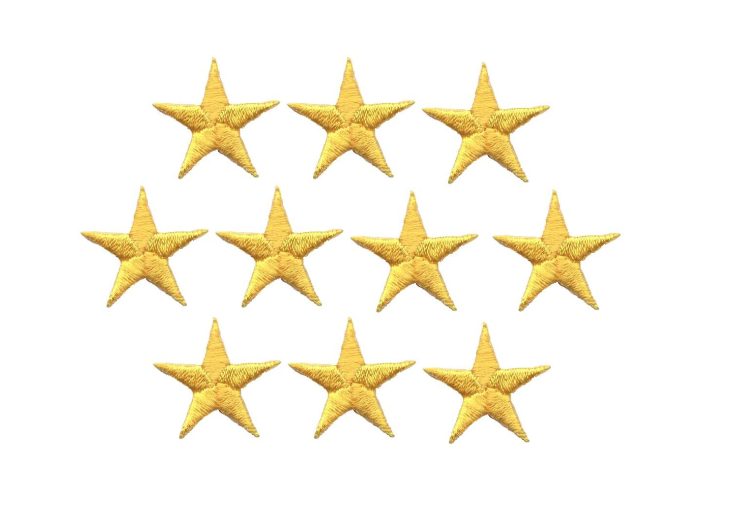 Yellow Stars - 1-5/8" - Pack of 10 Pieces - Iron on Applique -150034-14