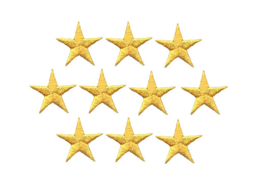 Yellow Stars - 1-5/8" - Pack of 10 Pieces - Iron on Applique -150034-14