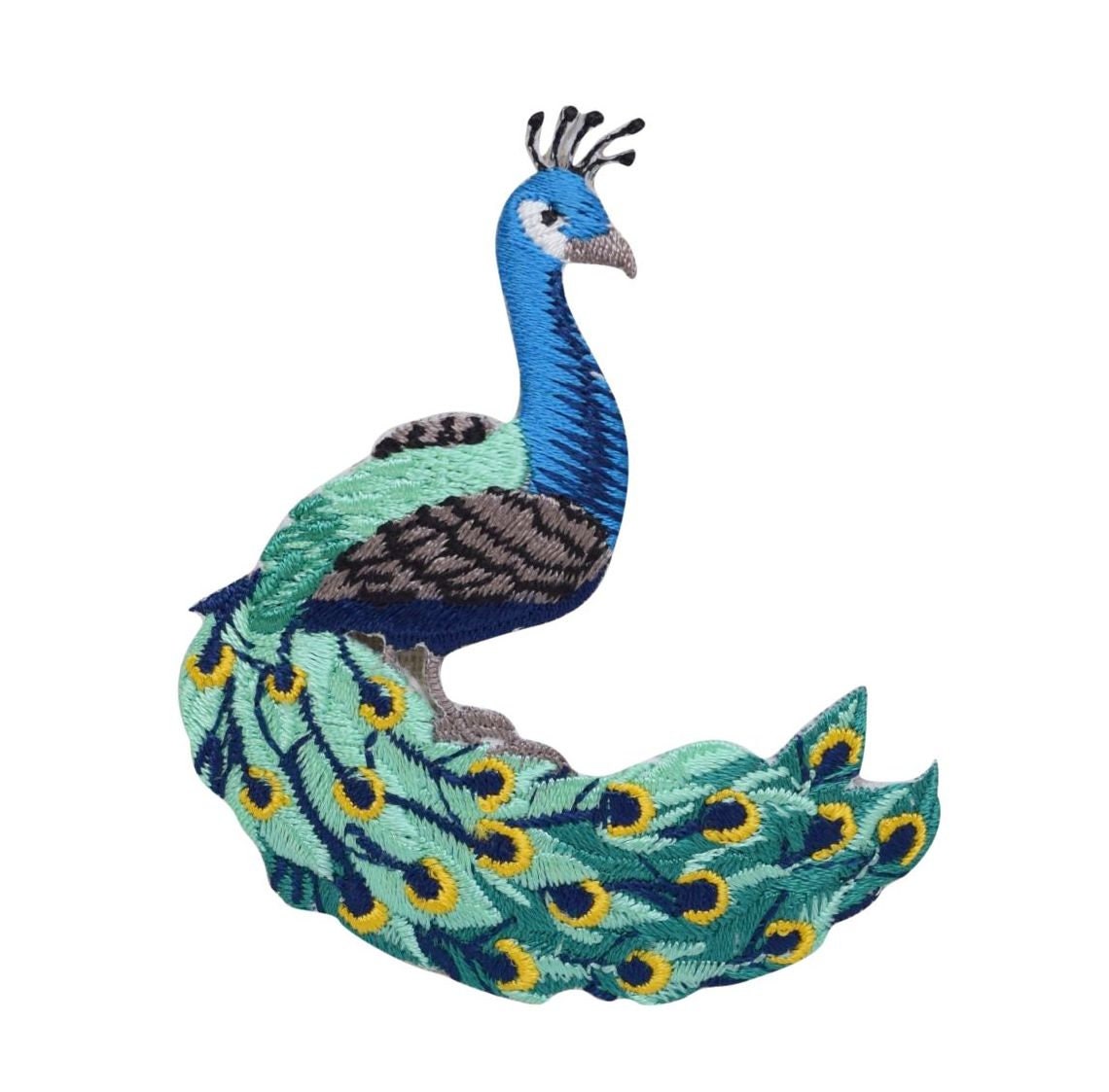 Peacock - Facing Right - Bird - Iron on Applique - Embroidered Patch - 696997-AR