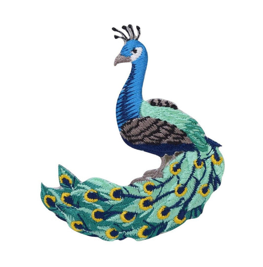 Peacock - Facing Left - Bird - Iron on Applique - Embroidered Patch - 696997-A