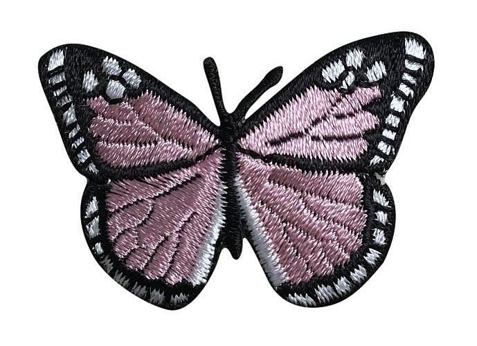 Butterfly - Pink/Black - Iron on Applique - Embroidered Patch - 633351-D