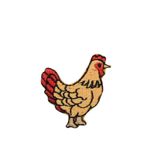 Yellow and Red Chicken, Hen, Iron on Patch