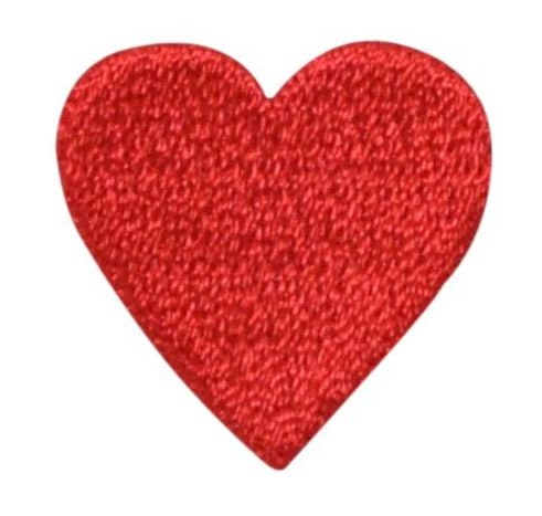 2" Red Heart - Valentine - Iron on Embroidered Patch - 1145395-A