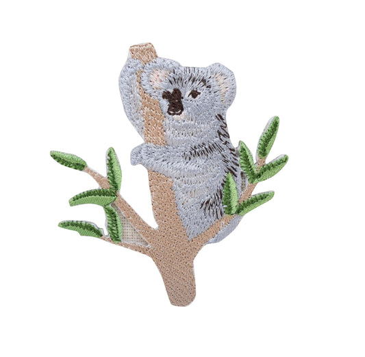 Koala Bear - Eucalyptus Branch - Marsupial - Iron on Applique - Embroidered Patch - 696995-A