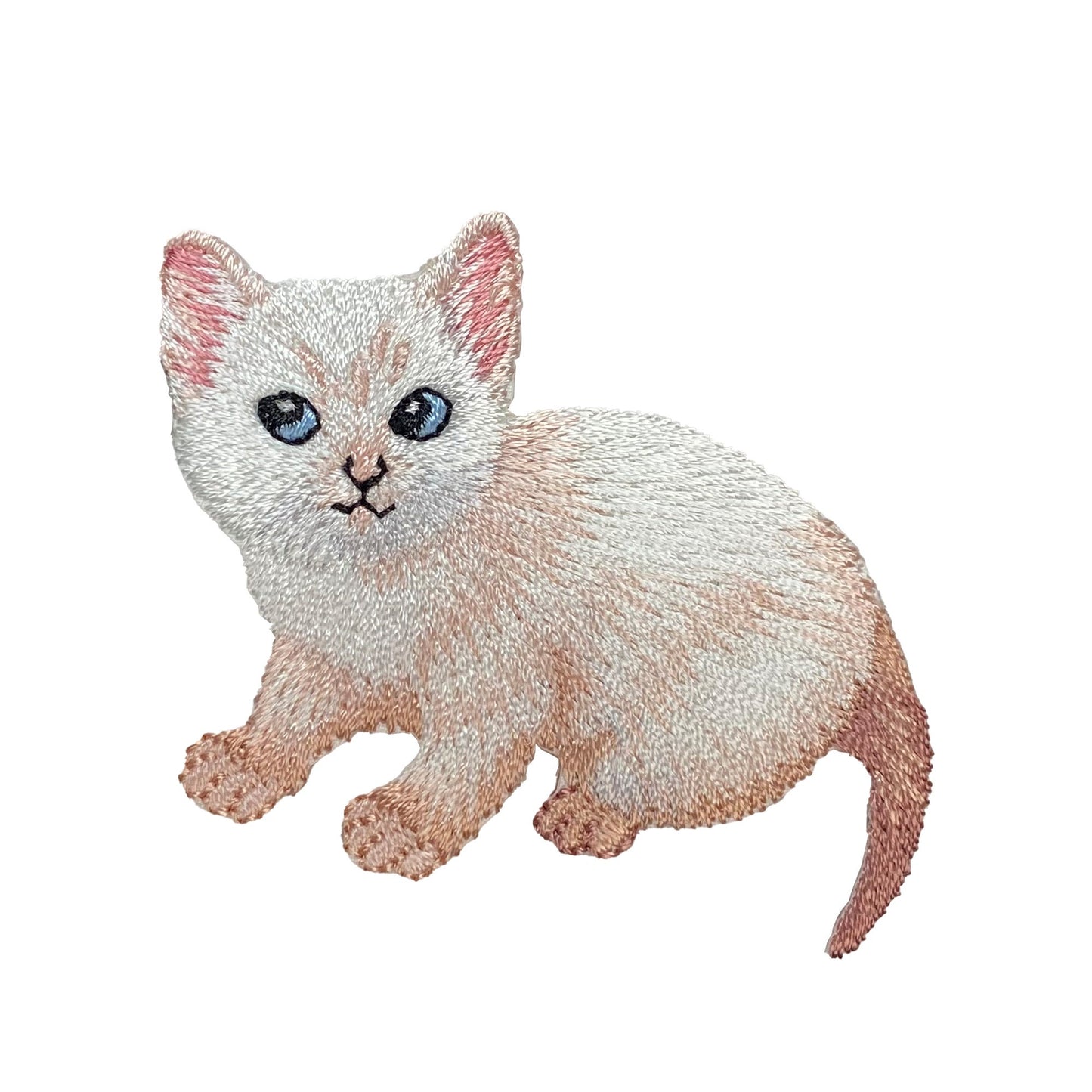 White Cat/Kitten Embroidered Iron-on Patch