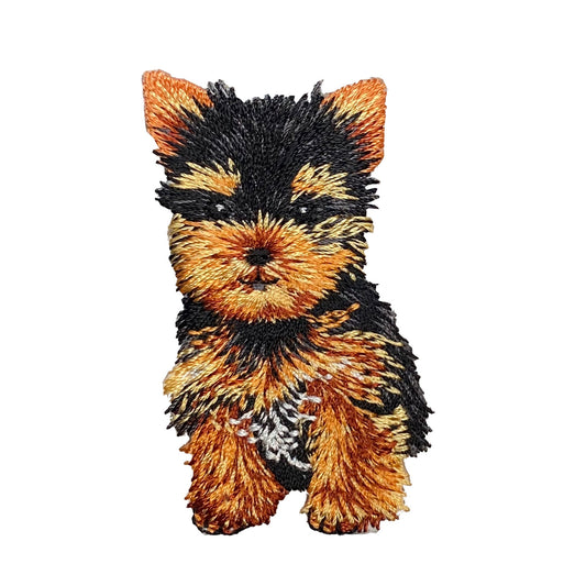 Teacup Yorkie Puppy Dog Embroidered Iron on Patch