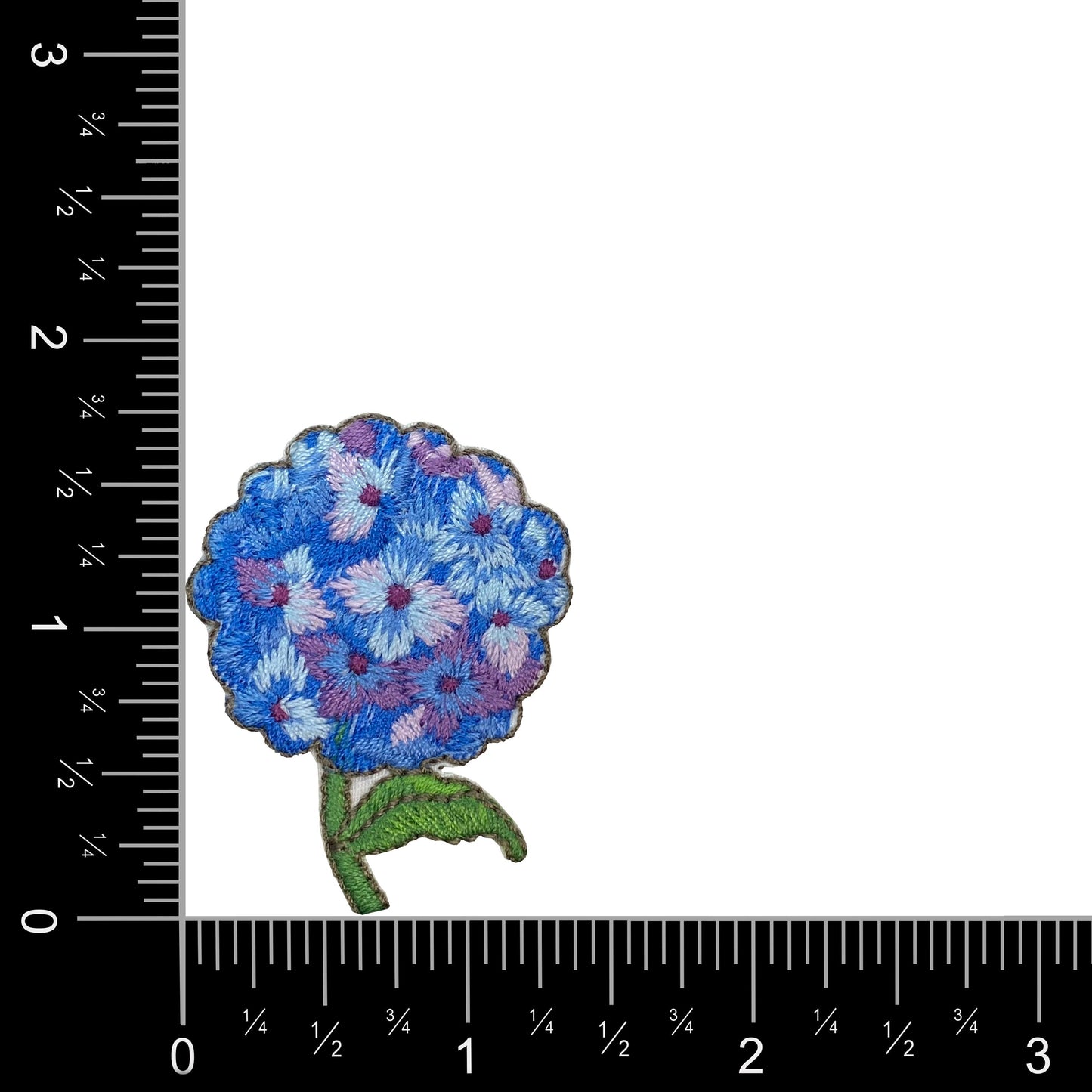 Blue Hydrangea Flowers Embroidered Iron on Patch