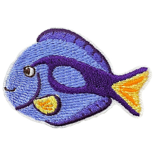 Blue Tang Fish Embroidered Iron on Patch