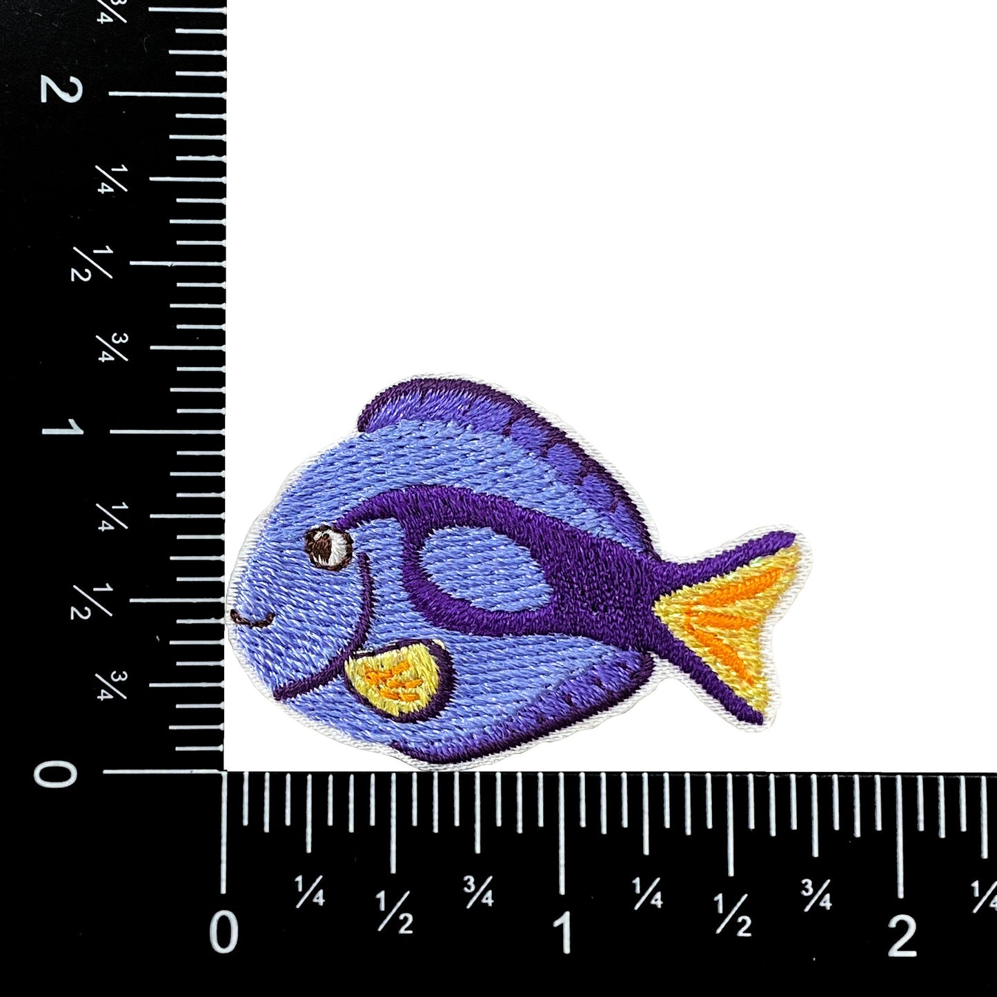 Blue Tang Fish Embroidered Iron on Patch