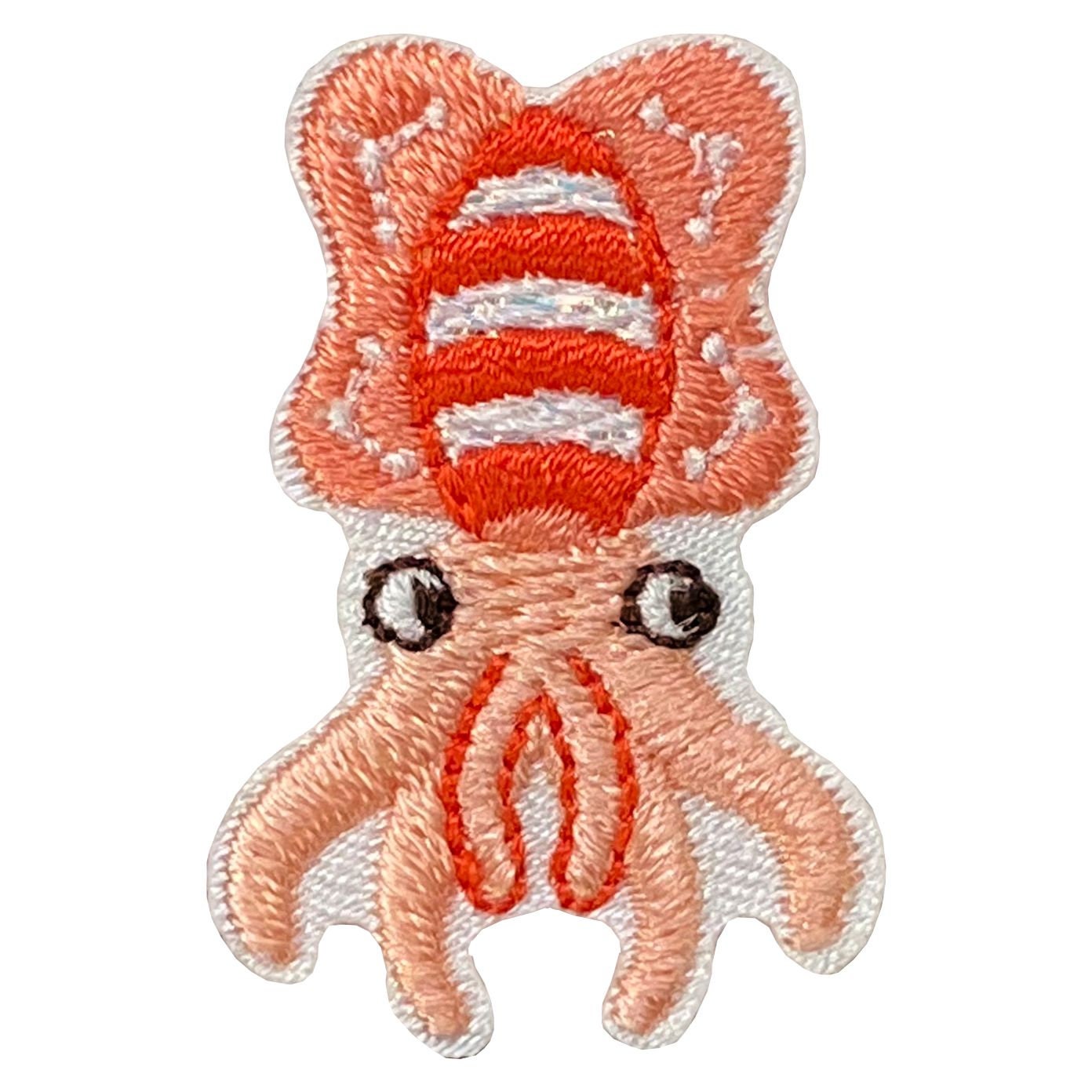 Pink Squid - Iron on Embroidered Patch